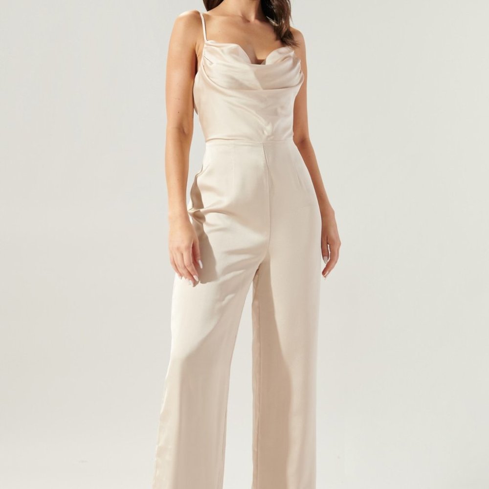 Brand New Champagne Nights Jumpsuit